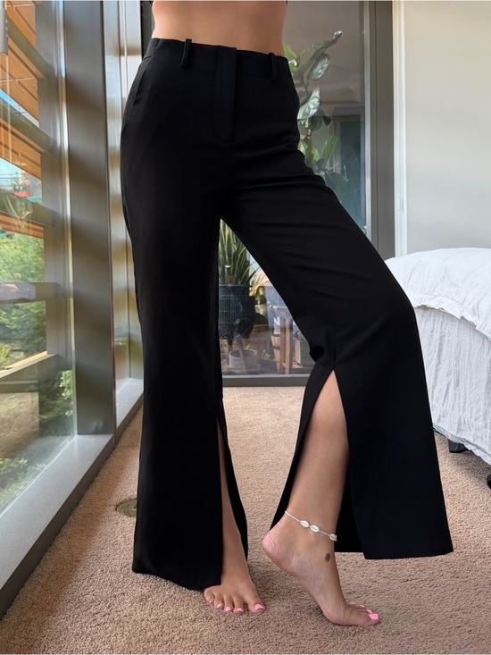 Vince Camuto Pants - Vince Camuto Black Wide Leg Dress Pants with Side Slits